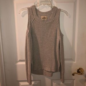 Oatmeal colored Cold Shoulder sweater